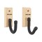 Allen Co Defender Hooks with Wooden Mounting Plaque, 2-Hooks Per Pack, Black 5654 - alternate 3